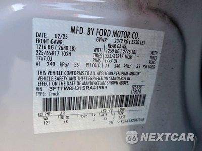 Zdjęcie 13 z 13 samochodu: 2025 FORD MAVERICK XLT VIN:3FTTW8H31SRA41569 - miniatura