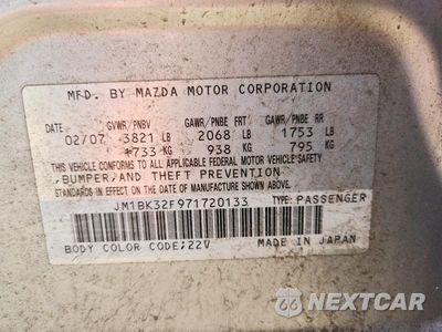 Zdjęcie 12 z 12 samochodu: 2007 MAZDA 3 I VIN:JM1BK32F971720133 - miniatura