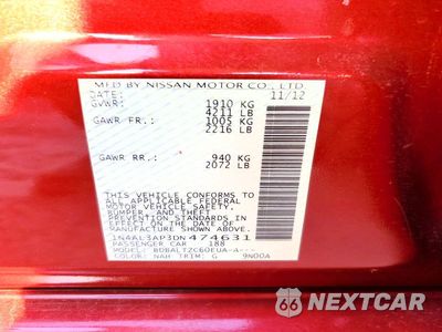 Zdjęcie 12 z 12 samochodu: 2013 NISSAN ALTIMA 2.5 VIN:1N4AL3AP3DN474631 - miniatura