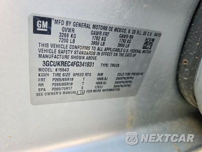 Zdjęcie 12 z 12 samochodu: 2015 CHEVROLET SILVERADO K1500 LT VIN:3GCUKREC4FG341831 - miniatura