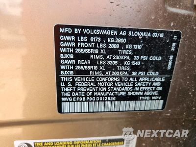 Zdjęcie 12 z 12 samochodu: 2016 VOLKSWAGEN TOUAREG SPORT VIN:WVGEF9BP9GD012536 - miniatura