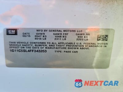Zdjęcie 12 z 12 samochodu: 2015 CHEVROLET MALIBU 1LT VIN:1G11C5SL4FF343263 - miniatura