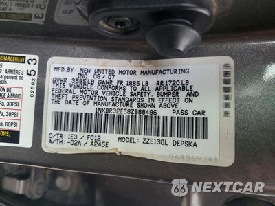 Zdjęcie 12 z 12 samochodu: 2008 TOYOTA COROLLA S VIN:1NXBR32E58Z988496 - miniatura