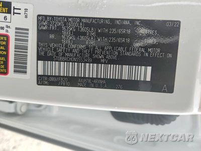 Zdjęcie 13 z 13 samochodu: 2022 TOYOTA HIGHLANDER HYBRID LE VIN:5TDBBRCH0NS553499 - miniatura