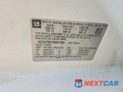 Zdjęcie 12 z 12 samochodu: 2014 GMC SIERRA K1500 VIN:3GTU2TEC7EG261984 - miniatura