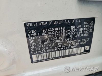 Zdjęcie 12 z 12 samochodu: 2026 HONDA HR-V EXL VIN:3CZRZ1H70TM726943 - miniatura