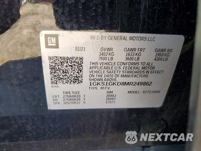 Zdjęcie 13 z 13 samochodu: 2021 GMC YUKON XL C1500 SLT VIN:1GKS1GKD8MR249862 - miniatura
