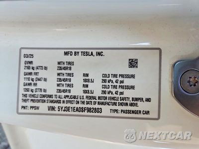 Zdjęcie 13 z 13 samochodu: 2025 TESLA MODEL 3 VIN:5YJ3E1EA0SF982803 - miniatura