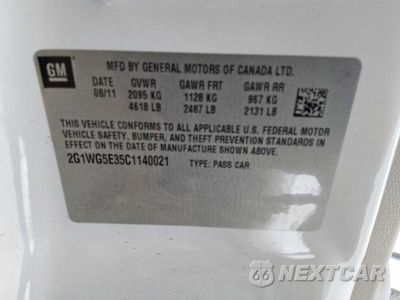 Zdjęcie 12 z 12 samochodu: 2012 CHEVROLET IMPALA LT VIN:2G1WG5E35C1140021 - miniatura