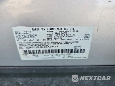Zdjęcie 13 z 13 samochodu: 2019 FORD EXPLORER XLT VIN:1FM5K8D82KGA27107 - miniatura