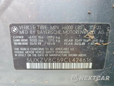 Zdjęcie 13 z 13 samochodu: 2012 BMW X5 XDRIVE50I VIN:5UXZV8C59CL424616 - miniatura