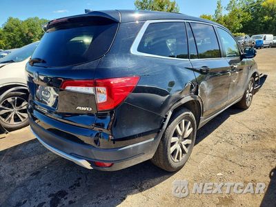 Trzecie zdjęcie samochodu z tyłu: 2019 HONDA PILOT EXL VIN:5FNYF6H41KB066055 - miniatura