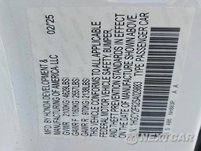 Zdjęcie 12 z 12 samochodu: 2025 HONDA ACCORD HYBRID EXL VIN:1HGCY2F62SA029883 - miniatura