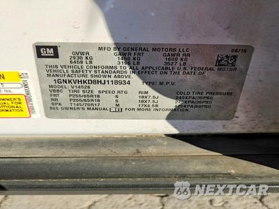 Zdjęcie 13 z 13 samochodu: 2017 CHEVROLET TRAVERSE LT VIN:1GNKVHKD8HJ118934 - miniatura