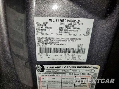 Zdjęcie 12 z 12 samochodu: 2013 FORD F150 SUPERCREW VIN:1FTFW1ET6DKE45452 - miniatura