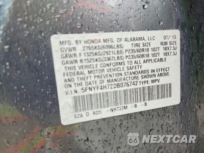 Zdjęcie 13 z 13 samochodu: 2013 HONDA PILOT EXLN VIN:5FNYF4H72DB076742 - miniatura