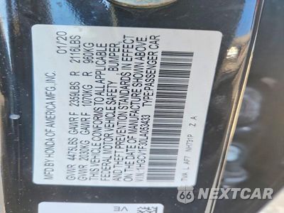 Zdjęcie 13 z 13 samochodu: 2020 HONDA ACCORD SPORT VIN:1HGCV1F30LA053433 - miniatura
