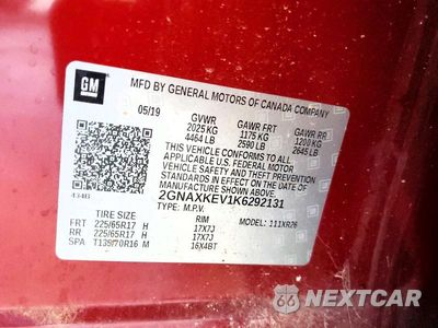 Zdjęcie 14 z 14 samochodu: 2019 CHEVROLET EQUINOX LT VIN:2GNAXKEV1K6292131 - miniatura