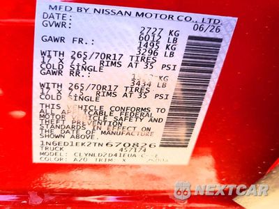 Zdjęcie 12 z 12 samochodu: 2026 NISSAN FRONTIER PRO-4X VIN:1N6ED1EK2TN670826 - miniatura