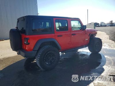 Trzecie zdjęcie samochodu z tyłu: 2018 JEEP WRANGLER UNLIMITED SPORT VIN:1C4HJXDG2JW294953 - miniatura