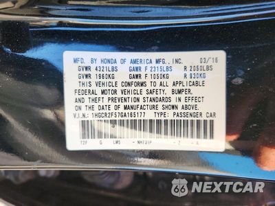 Zdjęcie 12 z 12 samochodu: 2016 HONDA ACCORD SPORT VIN:1HGCR2F57GA165177 - miniatura