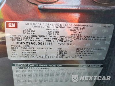 Zdjęcie 14 z 14 samochodu: 2020 BUICK ENVISION ESSENCE VIN:LRBFXCSA0LD014456 - miniatura
