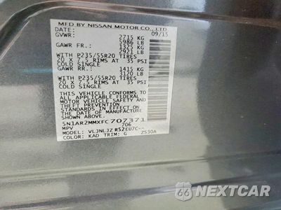Zdjęcie 13 z 13 samochodu: 2015 NISSAN PATHFINDER S VIN:5N1AR2MMXFC707371 - miniatura