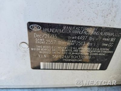 Zdjęcie 12 z 12 samochodu: 2016 HYUNDAI SONATA SE VIN:5NPE24AF8GH370989 - miniatura