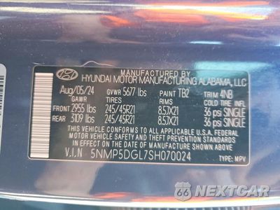Zdjęcie 13 z 13 samochodu: 2025 HYUNDAI SANTA FE CALLIGRAPHY VIN:5NMP5DGL7SH070024 - miniatura