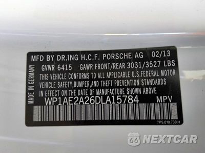 Zdjęcie 13 z 13 samochodu: 2013 PORSCHE CAYENNE S HYBRID VIN:WP1AE2A26DLA15784 - miniatura