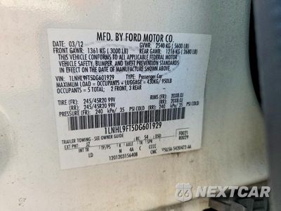 Zdjęcie 13 z 13 samochodu: 2013 LINCOLN MKS VIN:1LNHL9FT5DG601929 - miniatura
