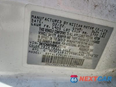 Zdjęcie 12 z 12 samochodu: 2022 NISSAN VERSA S VIN:3N1CN8DV6NL832944 - miniatura