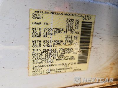 Zdjęcie 12 z 12 samochodu: 2012 NISSAN FRONTIER S VIN:1N6AD0ER0CC466706 - miniatura
