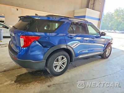 Trzecie zdjęcie samochodu z tyłu: 2021 FORD EXPLORER XLT VIN:1FMSK8DH6MGB68140 - miniatura