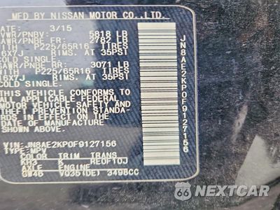 Zdjęcie 13 z 13 samochodu: 2015 NISSAN QUEST 3.5 SV VIN:JN8AE2KP0F9127156 - miniatura