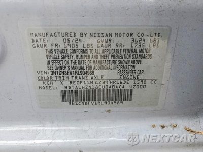 Zdjęcie 12 z 12 samochodu: 2024 NISSAN VERSA SR VIN:3N1CN8FV1RL904989 - miniatura