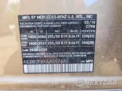 Zdjęcie 13 z 13 samochodu: 2010 MERCEDES-BENZ ML 350 BLUETEC VIN:4JGBB2FBXAA597642 - miniatura