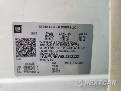 Zdjęcie 14 z 14 samochodu: 2020 CHEVROLET TRAVERSE HIGH COUNTRY VIN:1GNEVNKW0LJ312122 - miniatura