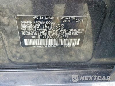 Zdjęcie 12 z 12 samochodu: 2018 SUBARU WRX PREMIUM VIN:JF1VA1C63J9834579 - miniatura