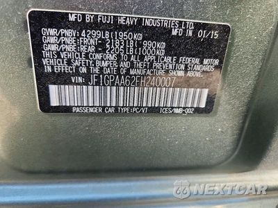 Zdjęcie 12 z 12 samochodu: 2015 SUBARU IMPREZA VIN:JF1GPAA62FH240007 - miniatura