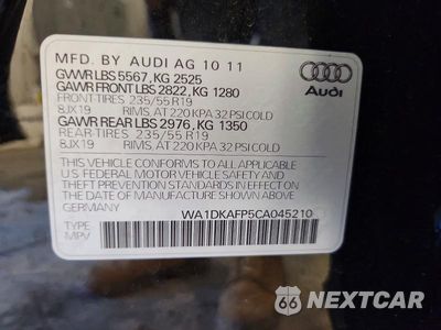 Zdjęcie 14 z 14 samochodu: 2012 AUDI Q5 PREMIUM PLUS VIN:WA1DKAFP5CA045210 - miniatura