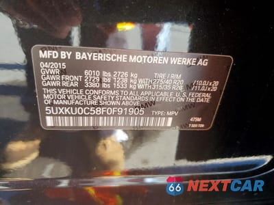 Zdjęcie 13 z 13 samochodu: 2015 BMW X6 SDRIVE35I VIN:5UXKU0C58F0F91905 - miniatura