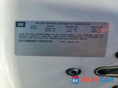 Zdjęcie 12 z 12 samochodu: 2007 CHEVROLET IMPALA LS VIN:2G1WB58K179374150 - miniatura