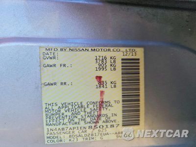 Zdjęcie 12 z 12 samochodu: 2014 NISSAN SENTRA SV VIN:1N4AB7AP1EN850187 - miniatura