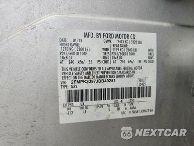 Zdjęcie 14 z 14 samochodu: 2018 FORD EDGE SEL VIN:2FMPK3J97JBB49251 - miniatura