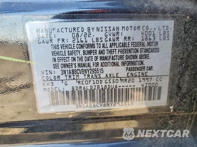 Zdjęcie 12 z 12 samochodu: 2022 NISSAN SENTRA SV VIN:3N1AB8CV8NY295515 - miniatura