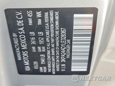Zdjęcie 12 z 12 samochodu: 2020 KIA RIO LX VIN:3KPA24AD1LE328367 - miniatura