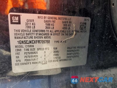 Zdjęcie 13 z 13 samochodu: 2015 CHEVROLET SUBURBAN C1500 LT VIN:1GNSCJKCXFR709768 - miniatura