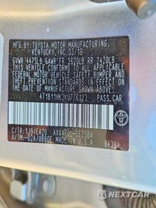 Zdjęcie 12 z 12 samochodu: 2019 TOYOTA CAMRY SE VIN:4T1B11HK2KU776123 - miniatura
