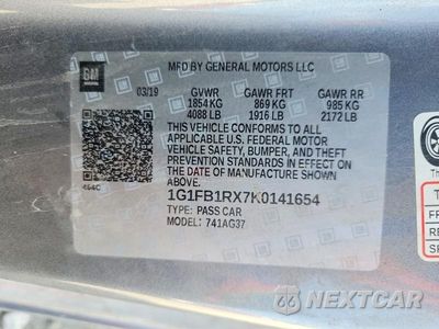 Zdjęcie 12 z 12 samochodu: 2019 CHEVROLET CAMARO LS VIN:1G1FB1RX7K0141654 - miniatura